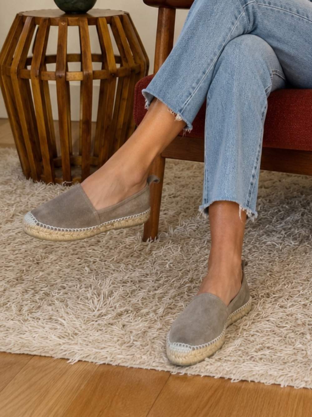 Balenciaga Suede Espadrille Flats Gray Taupe Shoes EU 37